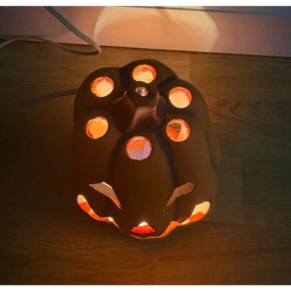 (2) Ceramic Jack O Lantern Decorative Pumpkins - Fall Autumn Halloween - Picture 9 of 11